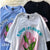 Sky Blue Tulip Embroidery T-shirt