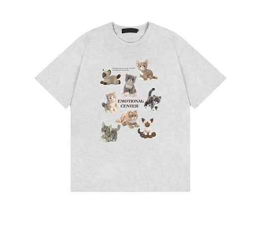 Aesthetic Cat Save World Cartoon T-shirt White Shoptery
