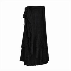 Noir Siren Wrap Maxi Edgy Skirt black Shoptery