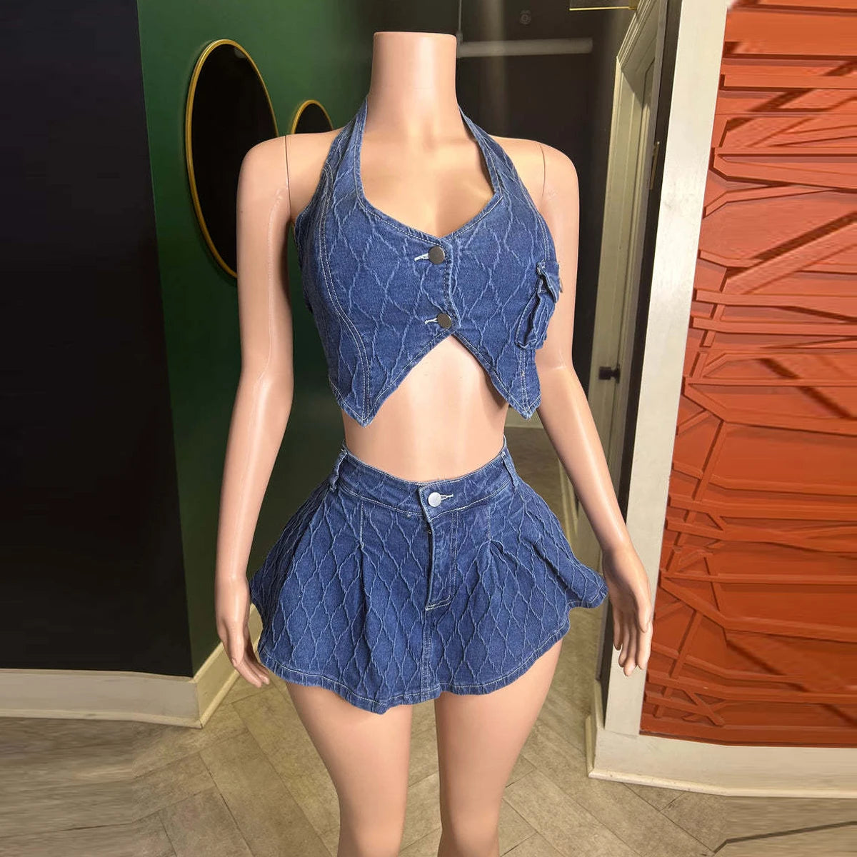 New Denim Summer Two Piece Sets