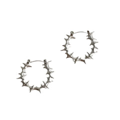 Spiked Crown Edgy Earrings Silver Shoptery