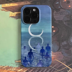 Ocean Moonlit Figures iPhone Case For iphoneX XS Shoptery