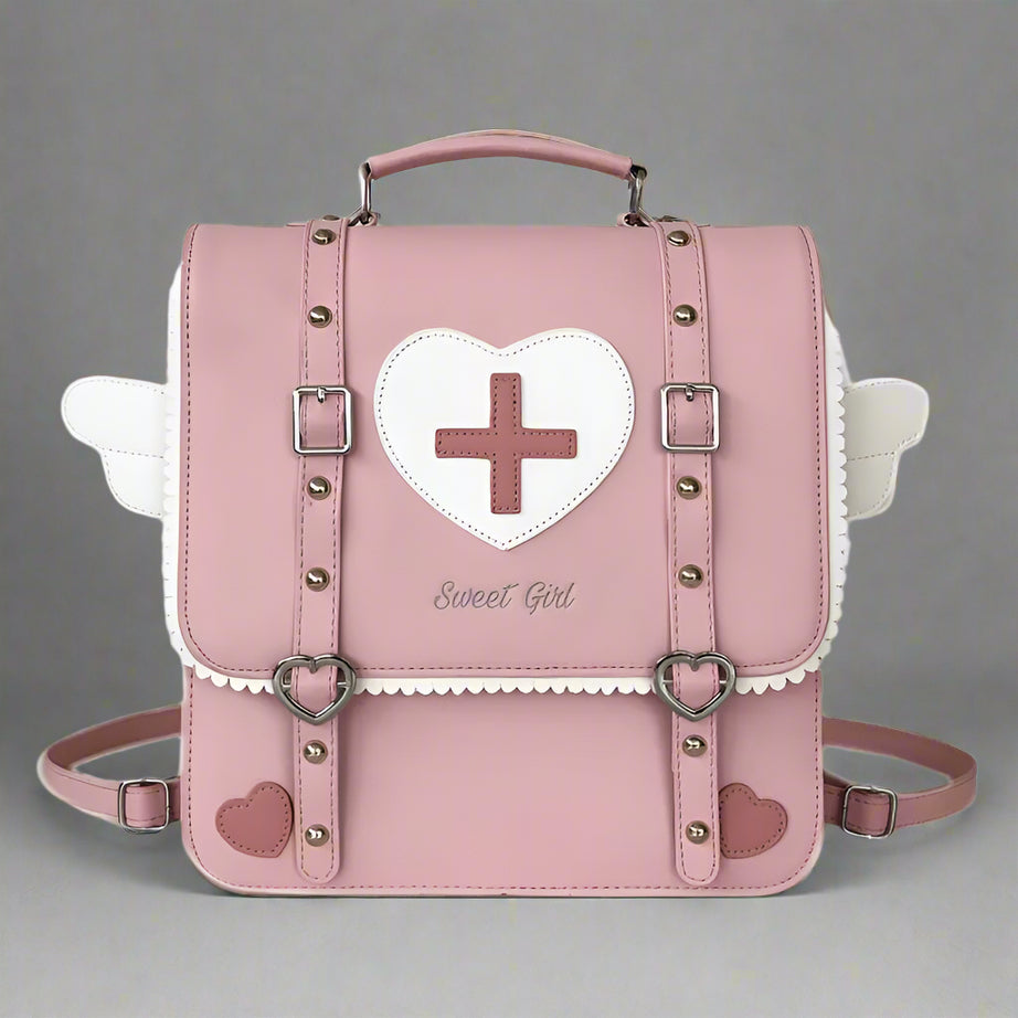 Sweetheart Medic Satchel Kawaii Backpack Pink 29-10-31cm Shoptery