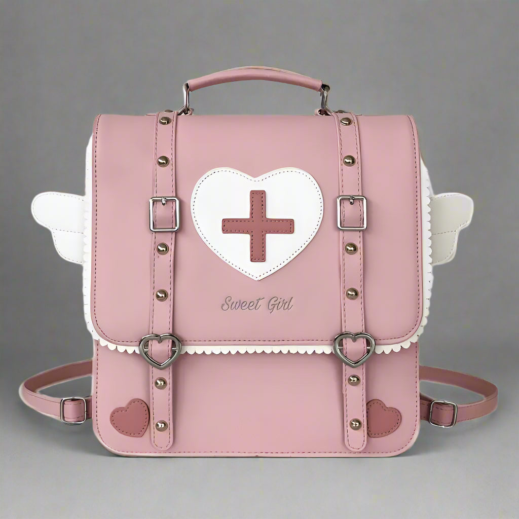 Sweetheart Medic Satchel Kawaii Backpack Pink 29-10-31cm Shoptery