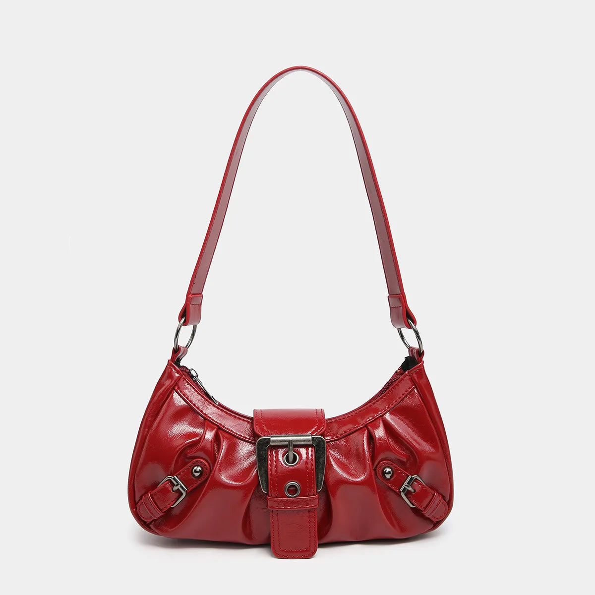 Buckle Rouge Y2k Shoulder Bag Wine red Shoptery