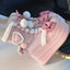 Jirai Kei Pink Bow Pom-Pom Lace-Up Plush Snow Boots Pink Shoptery