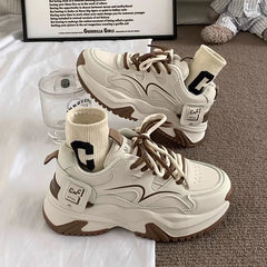 Monochrome Motion Sneakers Khaki Shoptery