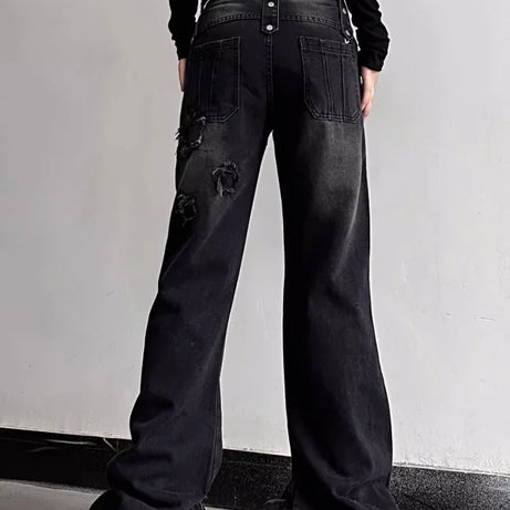 Fall Wide Leg High Waist Jeans Shoptery