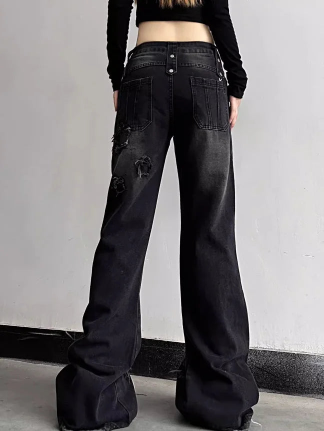 Fall Wide Leg High Waist Jeans Shoptery