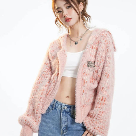 Peachy Blush Coquette Cardigan Pink Shoptery