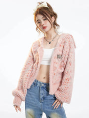Peachy Blush Coquette Cardigan Pink Shoptery