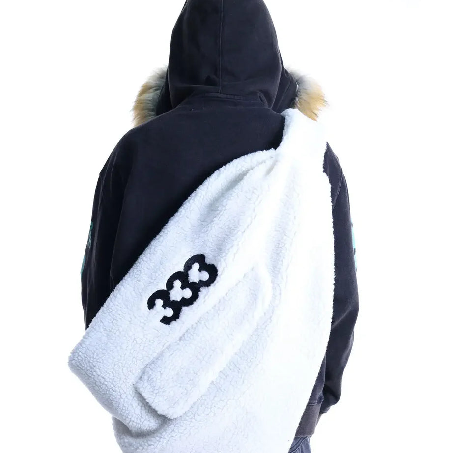 Fuzzy Dreamcore Edgy Slouch Bag WHITE Shoptery