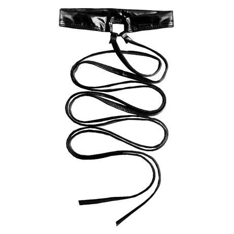 Silver Orbit Strappy Edgy Leg Ring 1pcs black Shoptery