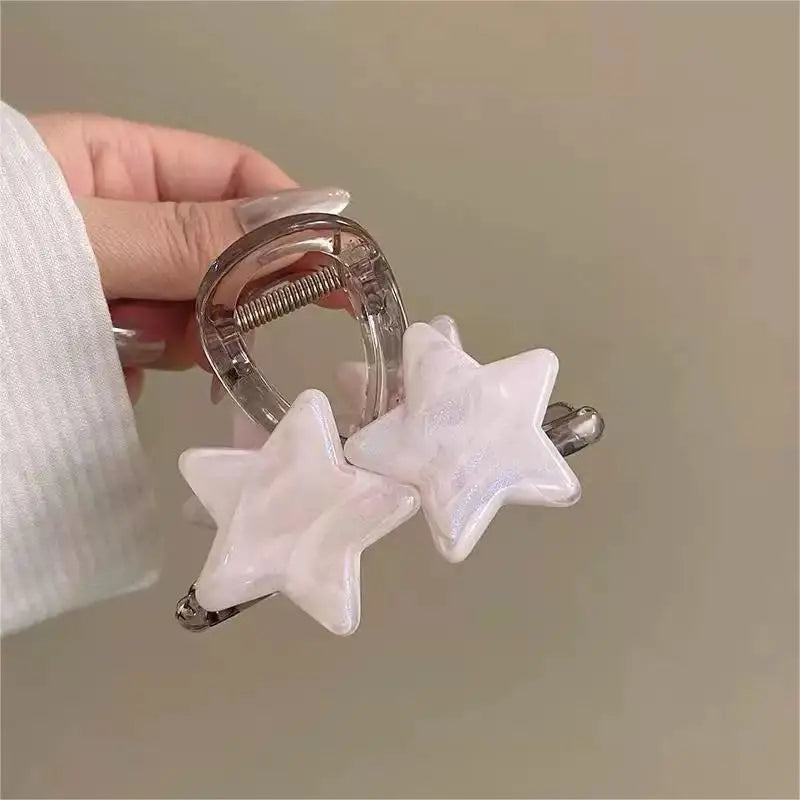 Decora Pearlescent Star Hair Claw Clip in Smoky Grey Shoptery