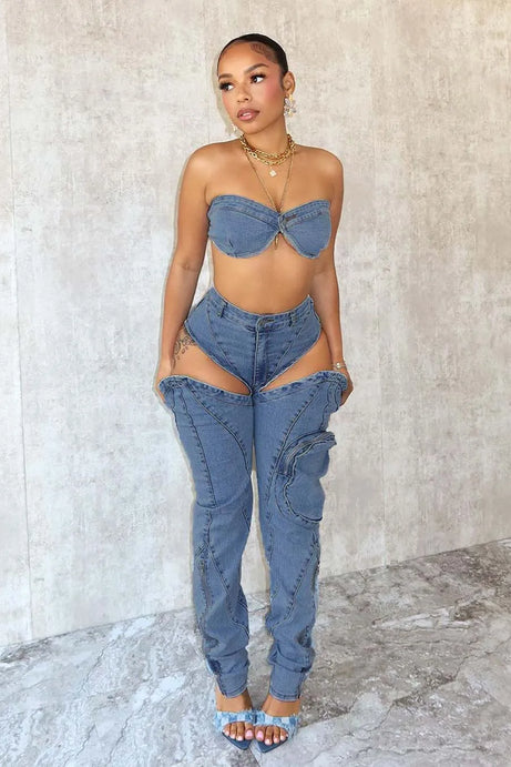 New Denim Bikini & Pant Sets