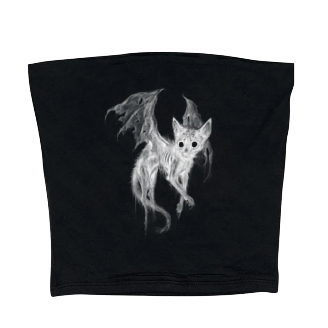 Bat Cat Alt Goth Horror Top Black 1 Shoptery