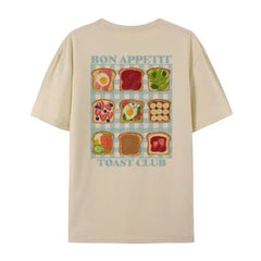 Bon Appétit Toast Cute T-Shirt Khaki Shoptery