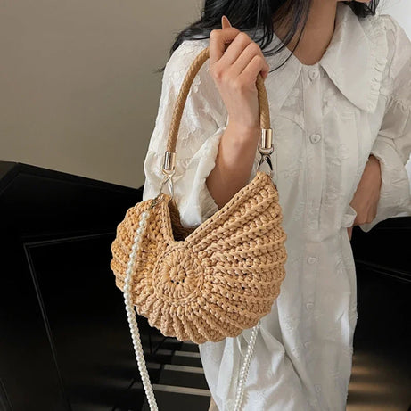 Mermaidcore Sea Spiral Knit Bag Shoptery