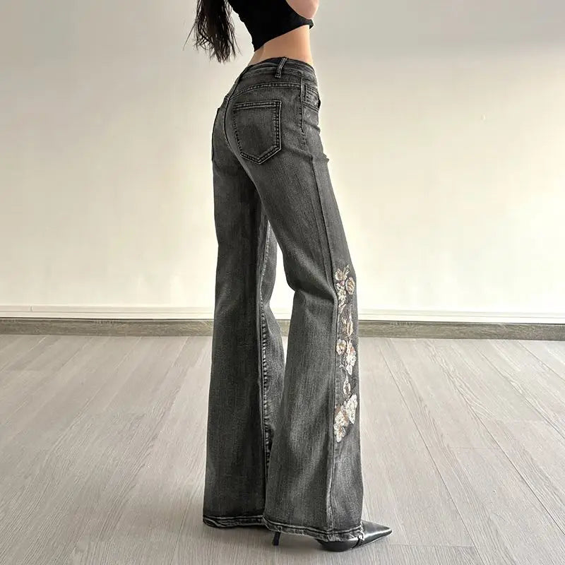 Jeans – Midnight Bloom – High Waist Shoptery
