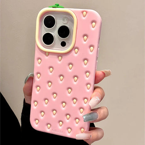 Pink Strawberry-Inspired iPhone Case Shoptery