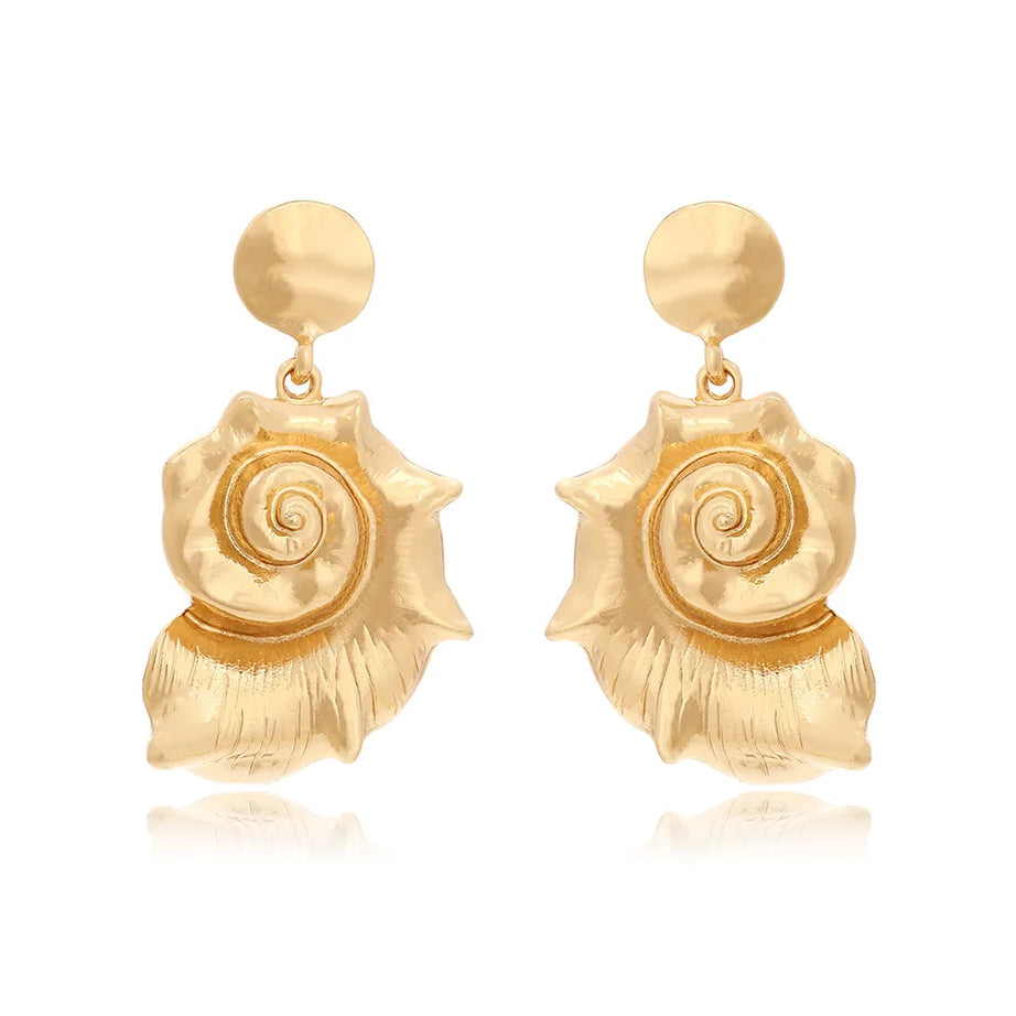 Ocean Bloom Drop Aesthetic Earrings Gold Shoptery