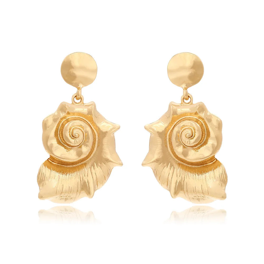 Ocean Bloom Drop Aesthetic Earrings Gold Shoptery