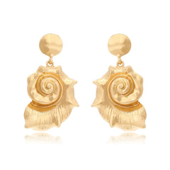 Ocean Bloom Drop Aesthetic Earrings Gold Shoptery