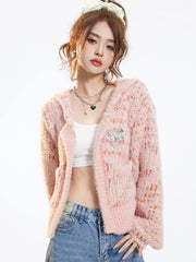 Peachy Blush Coquette Cardigan Shoptery