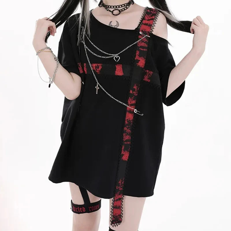 Bloodline Slash Edgy T-Shirt Shoptery