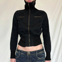Shadow Zip High-Neck Jacket Shoptery