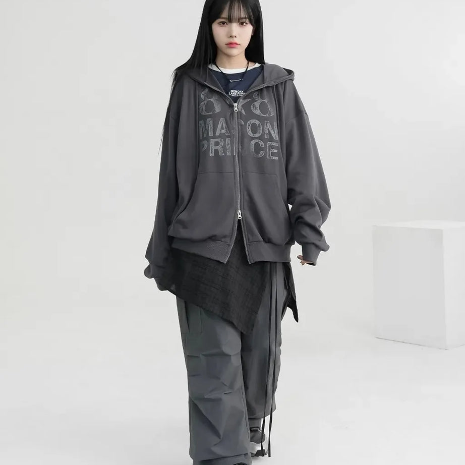 Midnight Print Core Alt Edgy Hoodie Shoptery