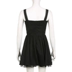 Coquette Lace Panel A-line White Dress Shoptery