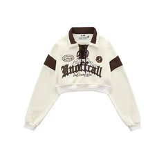 Mountain Trail Patchwork Edgy Sweatshirt apricot Shoptery