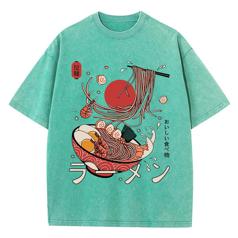 Tokyo Noodles Kawaii T-Shirt Green Shoptery