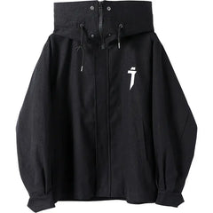 Midnight Guard High-Neck Edgy Jacket black Shoptery