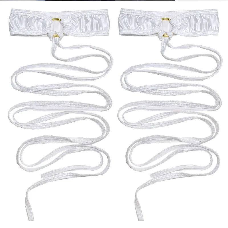 Silver Orbit Strappy Edgy Leg Ring white Shoptery