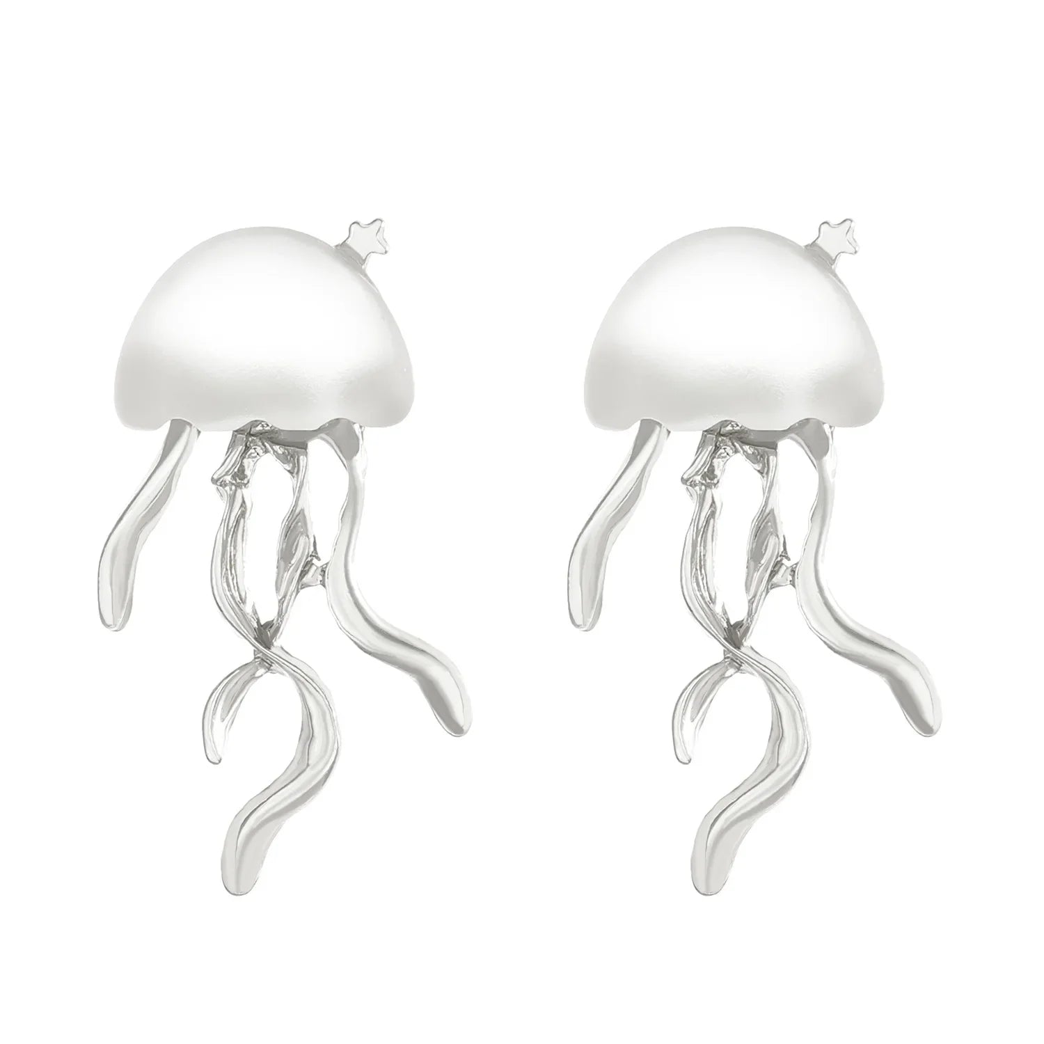 Mermaidcore Moonlit Jelly Drop Earrings silver color Shoptery