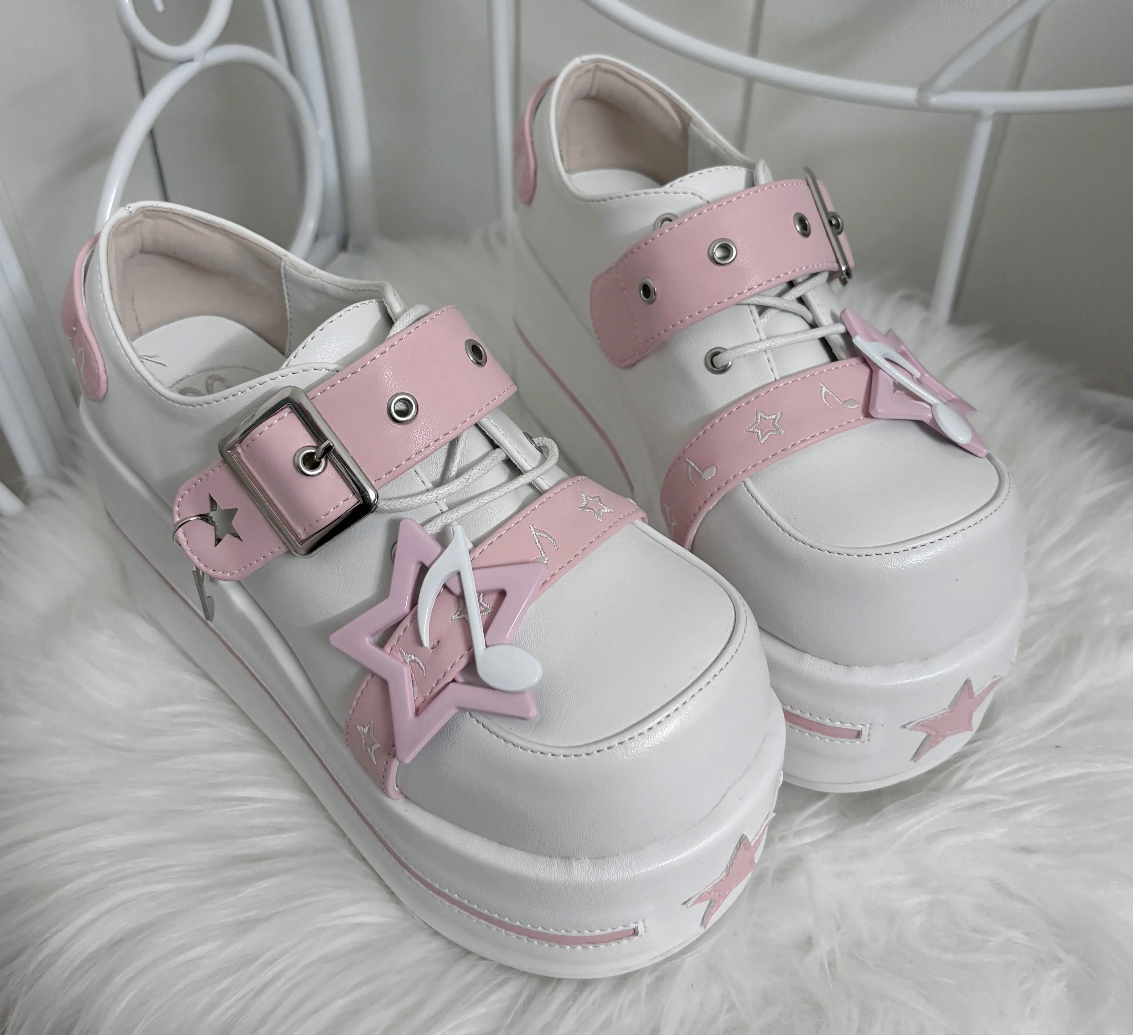 Fairy Kei Star Charm Platform Sneakers with Buckle Strap Secondary image