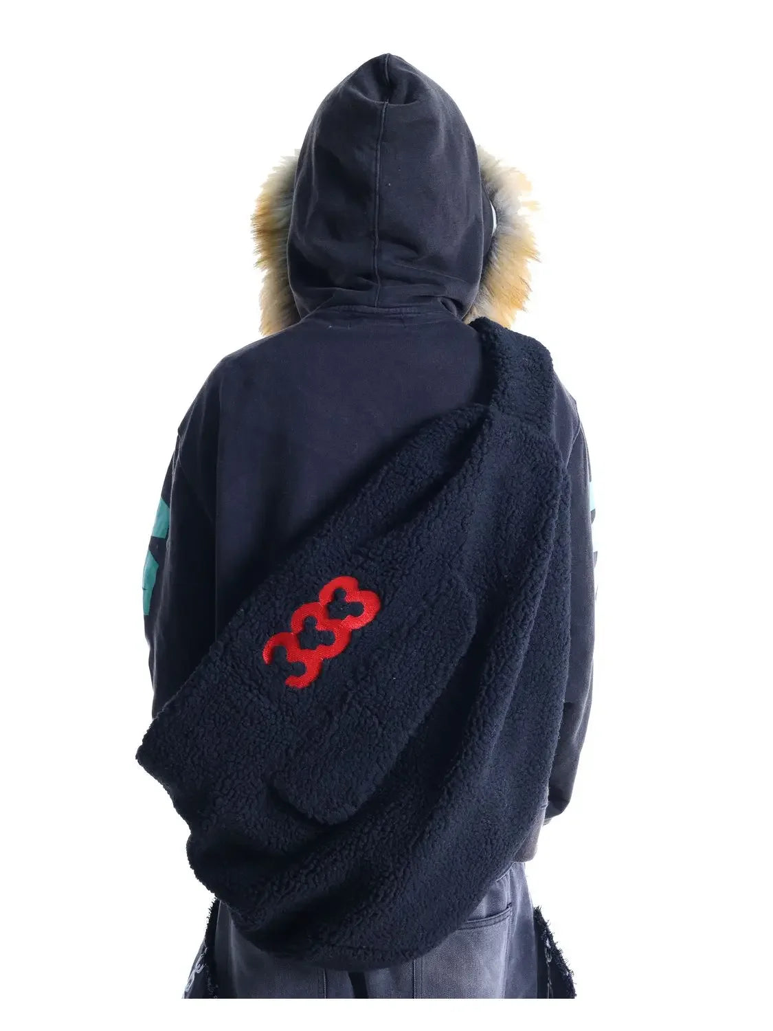 Fuzzy Dreamcore Edgy Slouch Bag black Shoptery