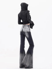 Shadow Fade Flare Y2k Jeans Shoptery