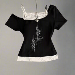 Lunar Altar Layered Alt Crop Top BLACK 1 Shoptery