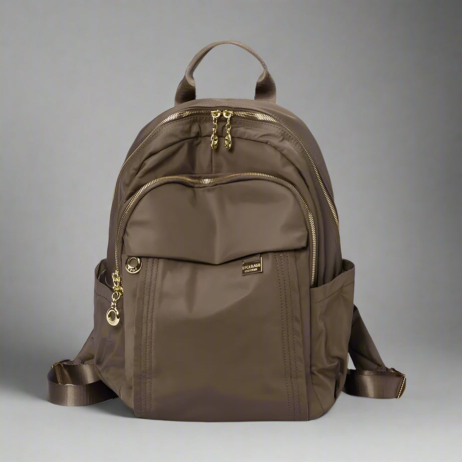 Emerald Luxe Zip Aesthetic Backpack Coffee Shoptery