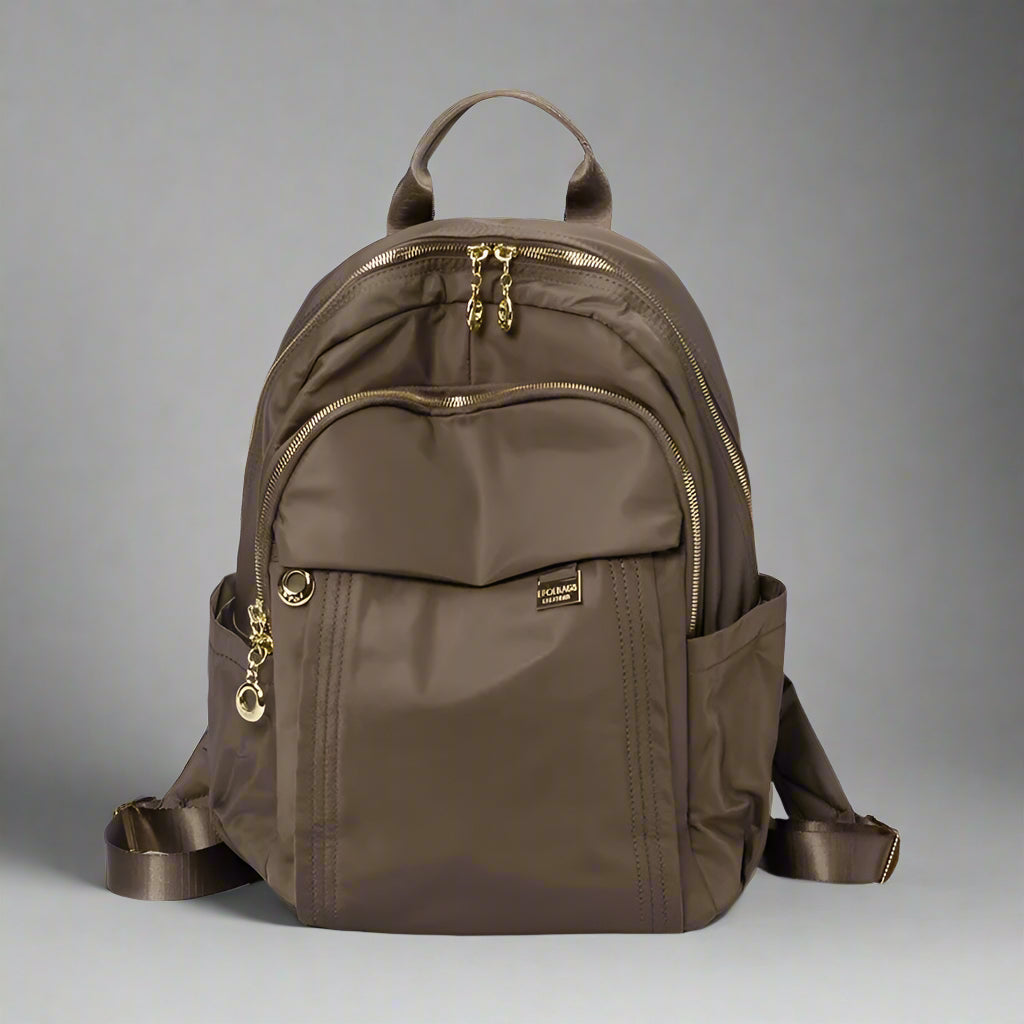 Emerald Luxe Zip Aesthetic Backpack Coffee Shoptery