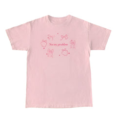 Coquette Mood Bow T-Shirt Pink Shoptery