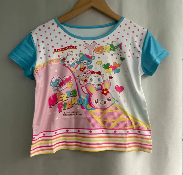 Decora Kawaii Pastel Backpack Print Graphic Tee with Charms Shoptery