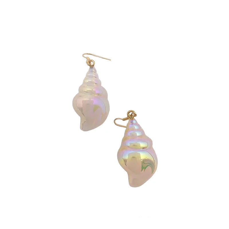 Mermaidcore Opal Glow Conch Earrings JE249 Shoptery