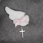 Fairy Kei Angel Wing Cross Chain Hair Clip Accessory Shoptery