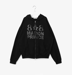 Midnight Print Core Alt Edgy Hoodie black Shoptery