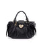 Jirai Kei Pink Heart Lock Bow Handbag with Gold Studs black Shoptery