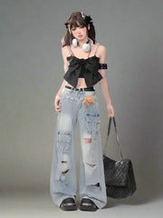 Teddy Edgy Cargo Jeans Blue Shoptery